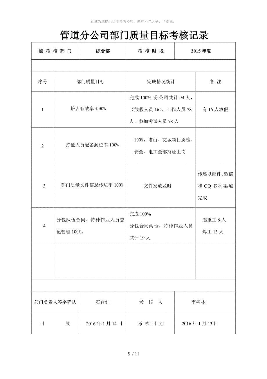 管道质量目标分解和考核_第5页