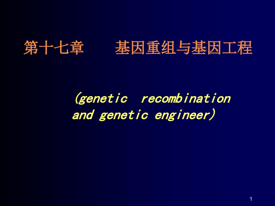 高中生物基因重组与基因工程大学_第1页