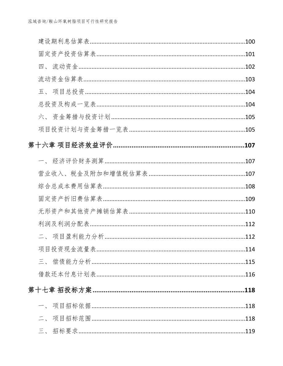 鞍山环氧树脂项目可行性研究报告（范文参考）_第5页