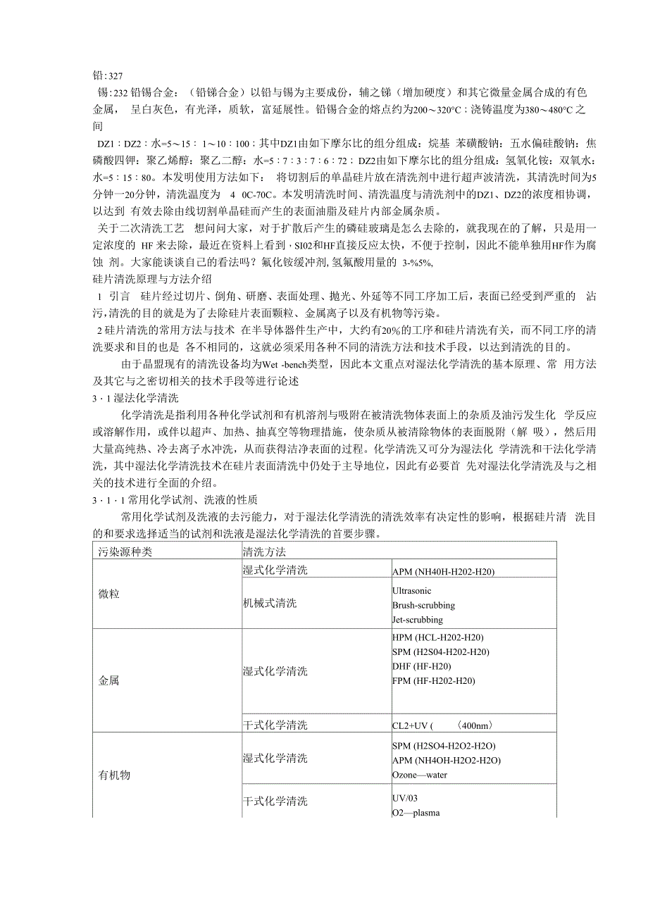 硅片清洗原理与3方法介绍_第1页