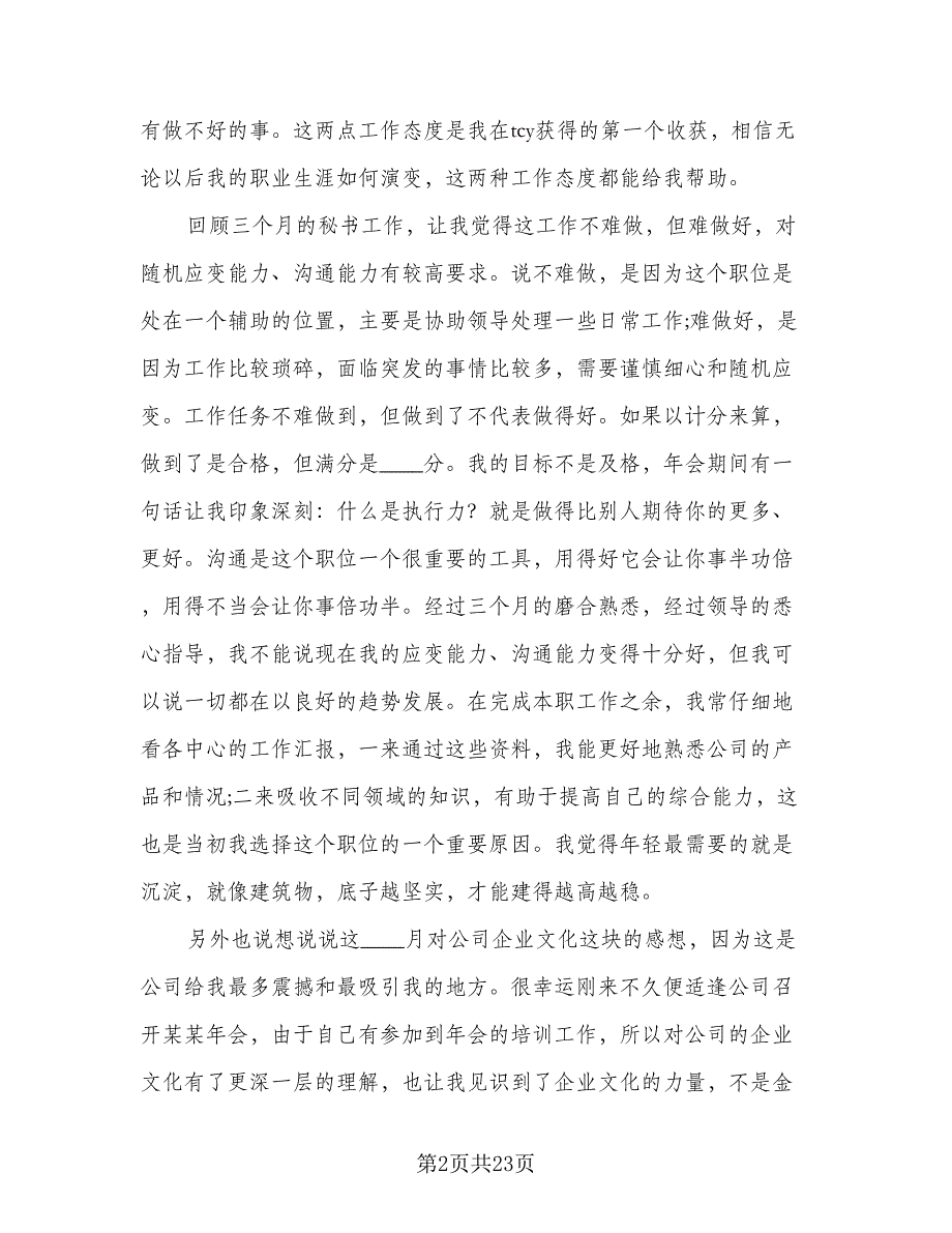 董事长秘书个人工作计划例文（9篇）.doc_第2页