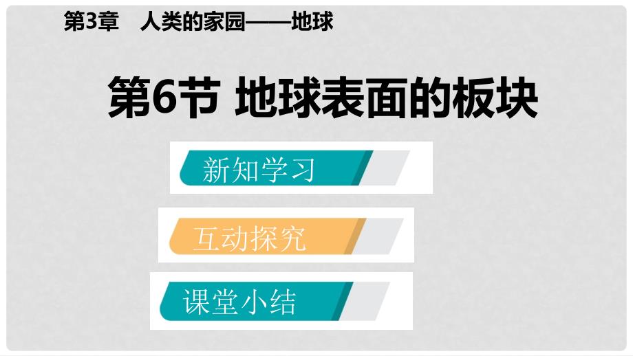 七年级科学上册 第3章 人类的家园—地球 3.6 地球表面的板块课件 （新版）浙教版_第2页