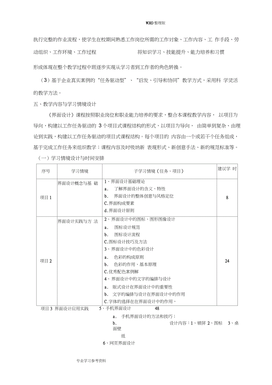 (完整word版)《界面的设计》课程标准0001_第3页