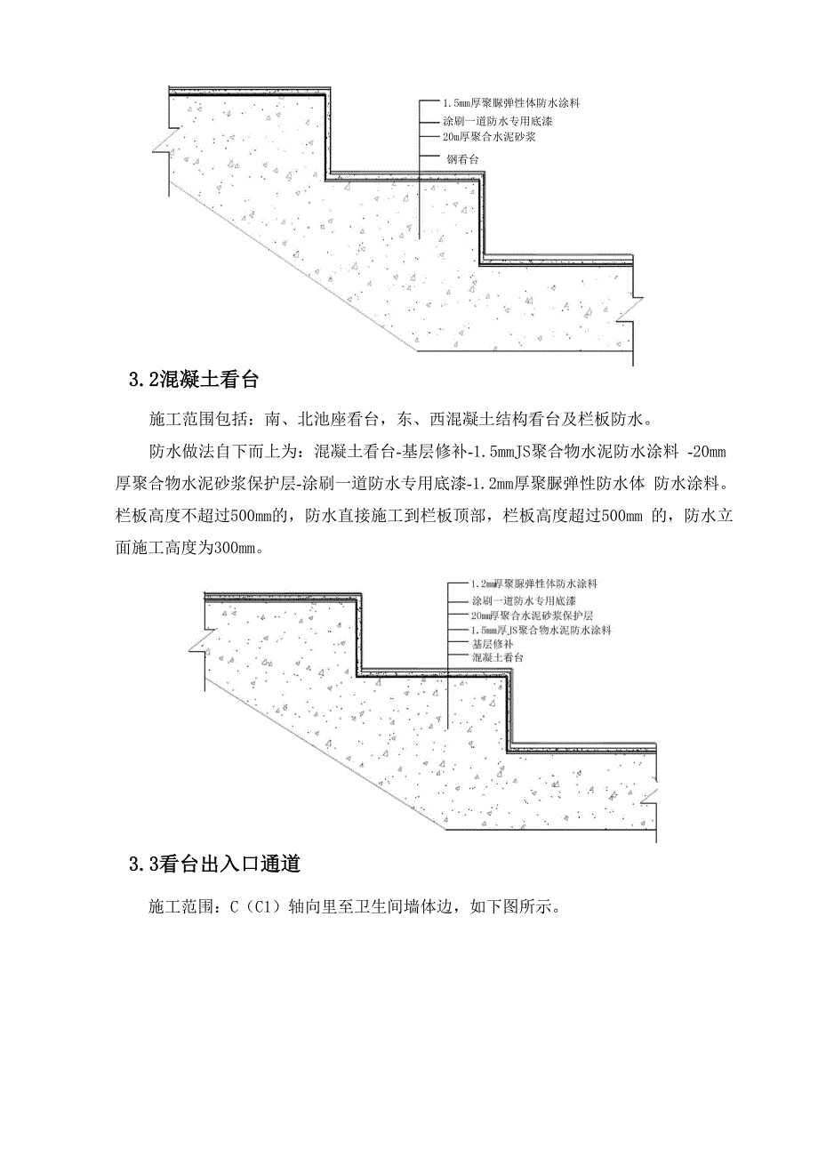 北京奥体中心体育场看台聚脲防水工程施工方案tyc_第3页