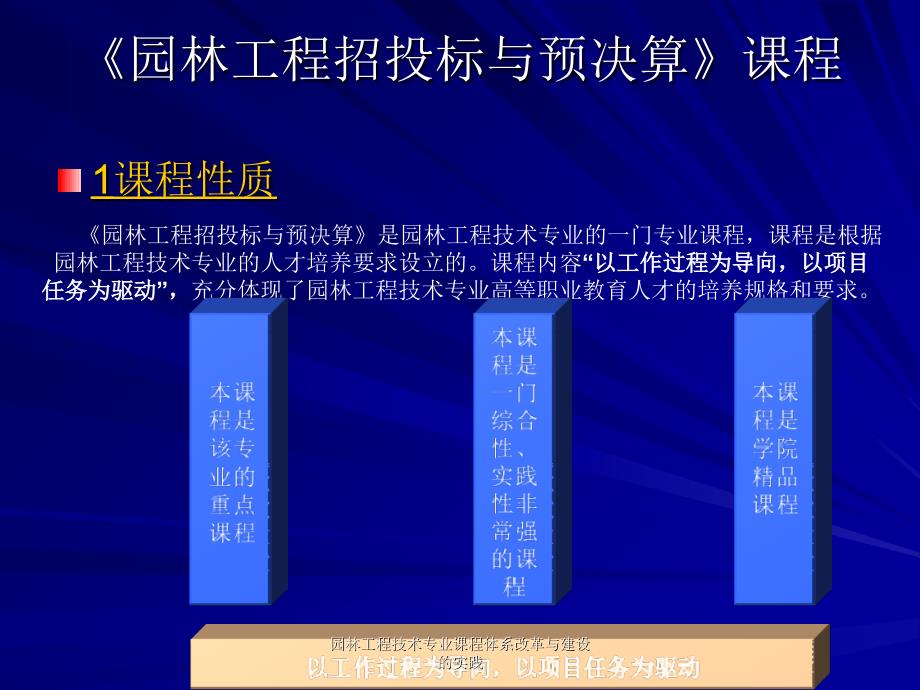 园林工程技术专业课程体系改革与建设的实践课件_第1页