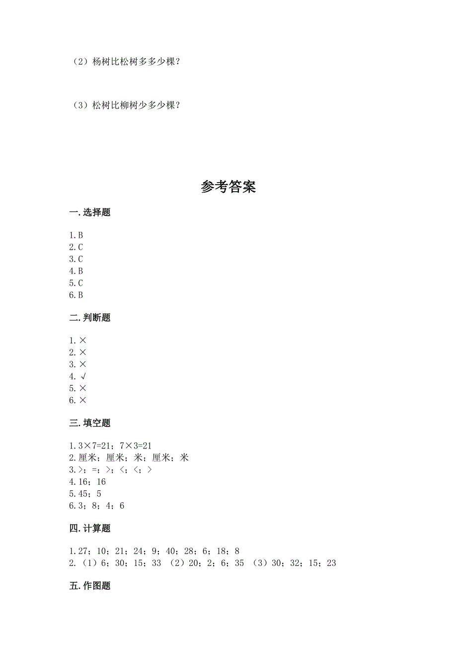 人教版二年级上册数学期末测试卷精品【网校专用】.docx_第4页