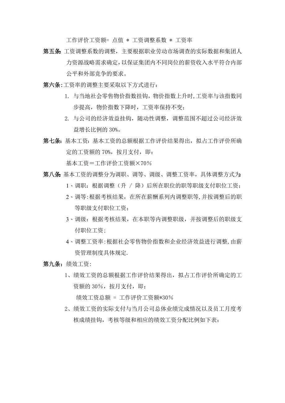 澳柯玛集团等级薪酬管理制度_第2页