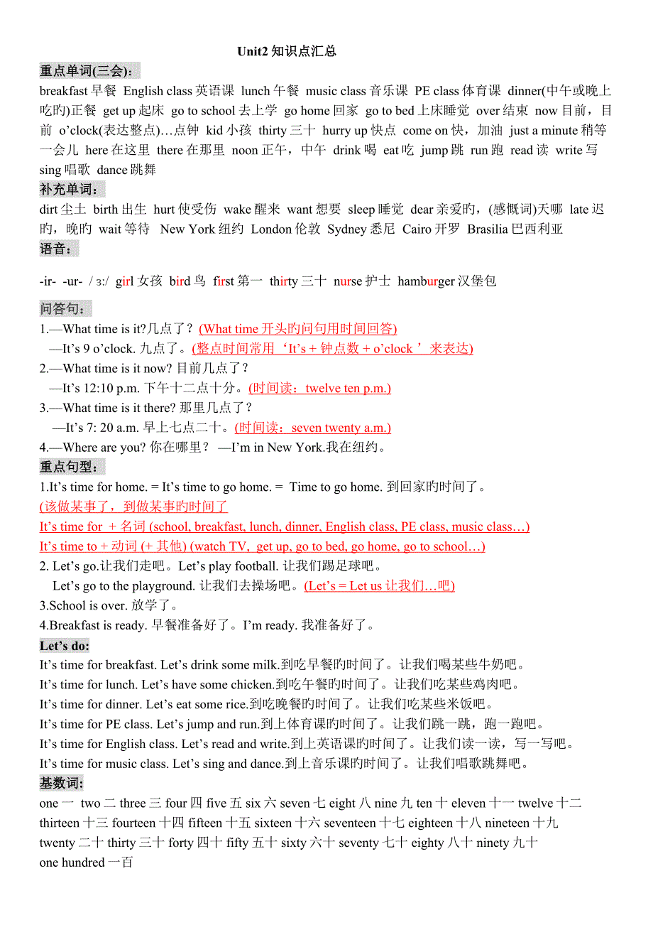 2023年四下Unit2知识点汇总_第1页