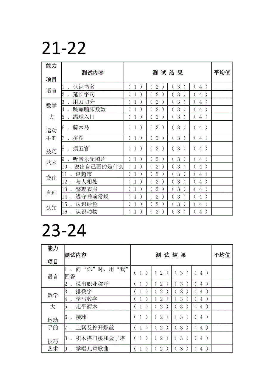 幼儿能力测试完成表格_第3页