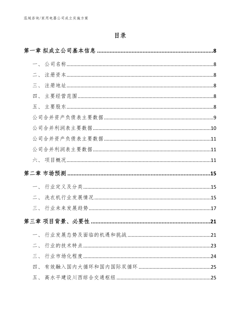 家用电器公司成立实施方案【范文】_第2页