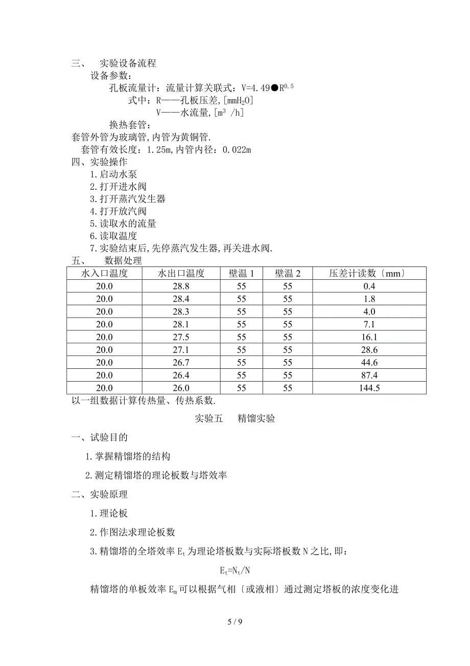 化工原理实验报告_第5页