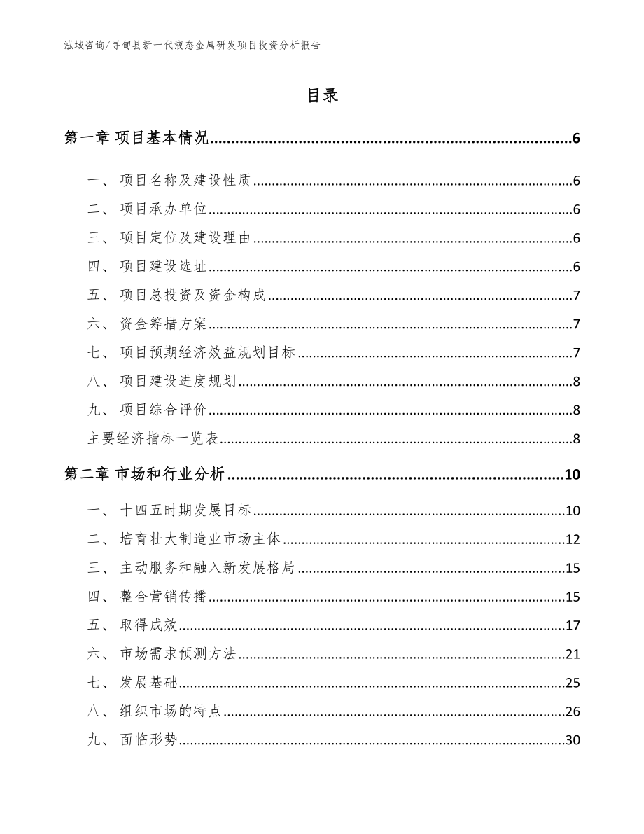 寻甸县新一代液态金属研发项目投资分析报告_第1页