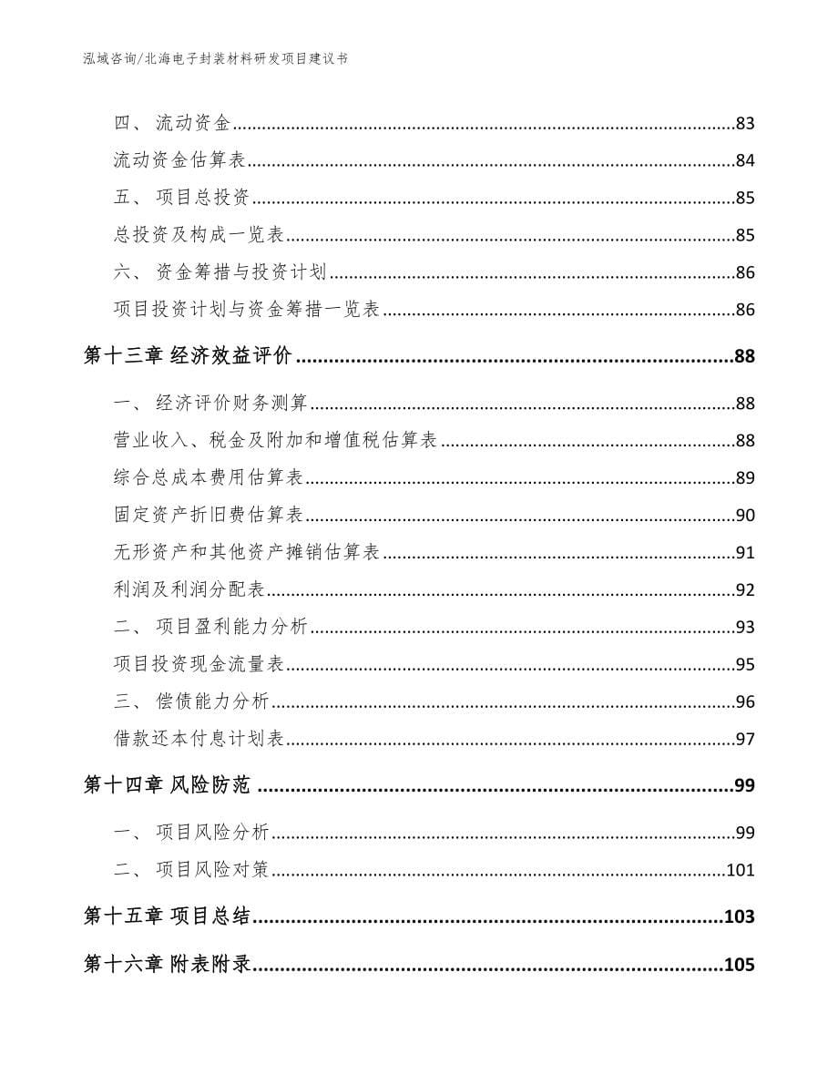 北海电子封装材料研发项目建议书参考范文_第5页