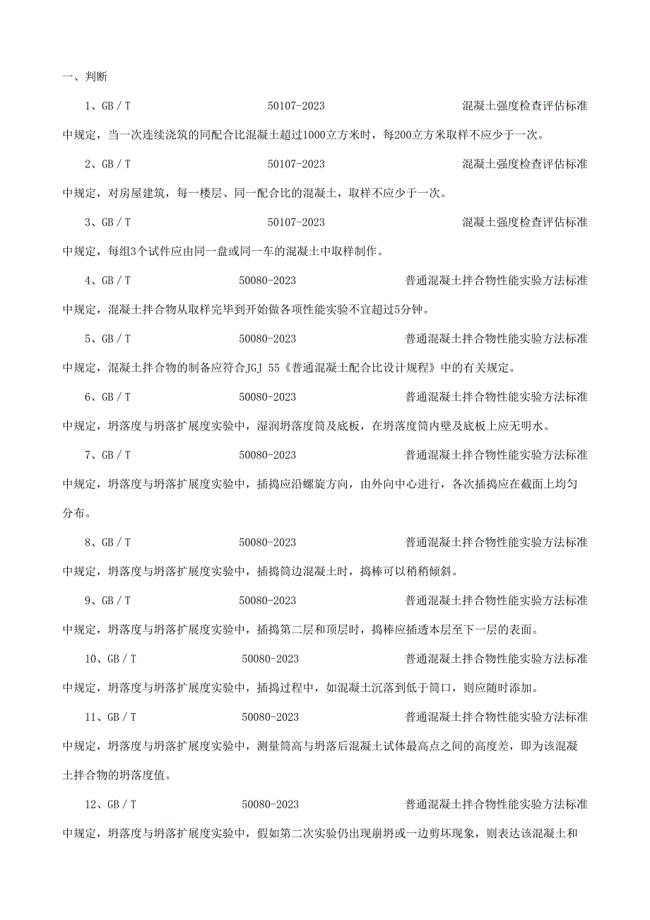 2023年砼砂浆电工套管墙体屋面材料见证取样考试题库判断单选多选.doc_第1页