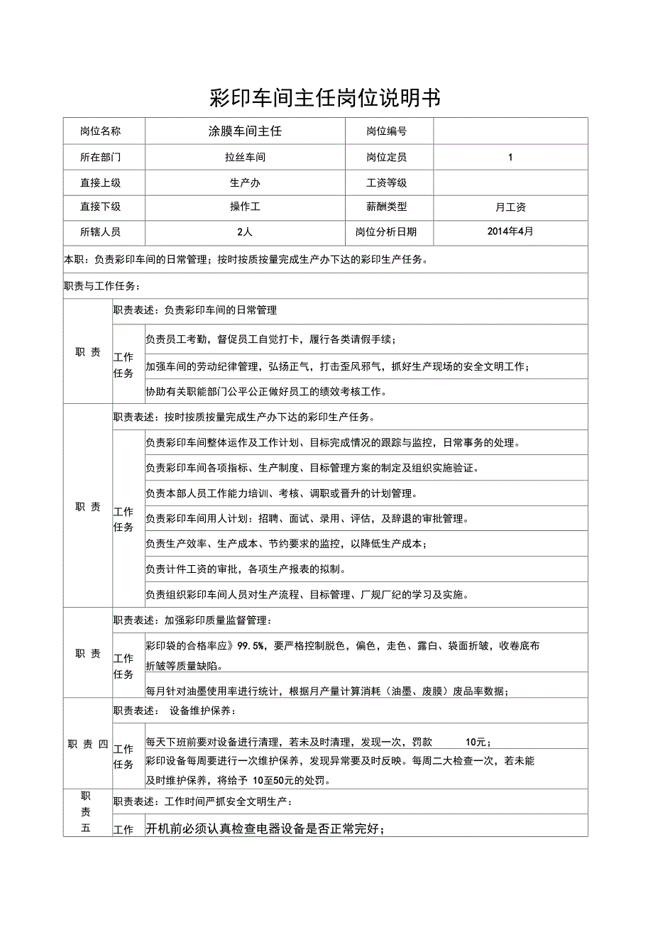 彩印车间岗位详细说明书_第1页