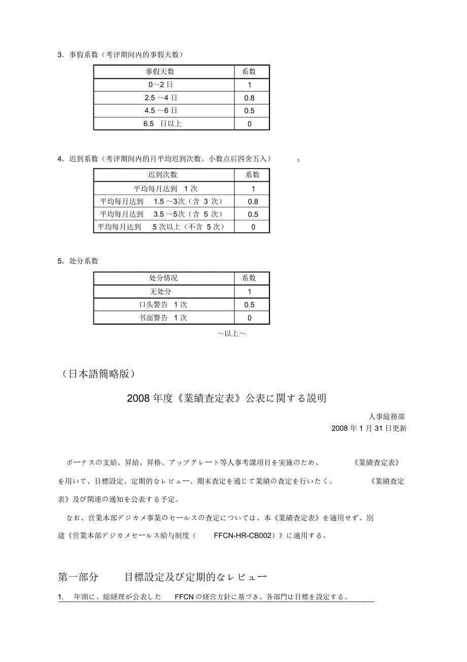 实例索尼年度《绩效管理表》运用说明_第5页