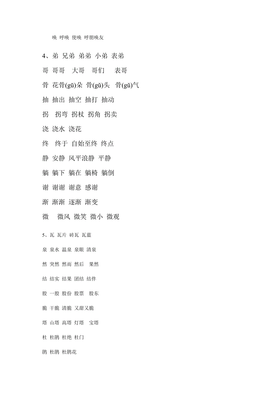 二年级下册生字表、词、反义词.doc_第2页