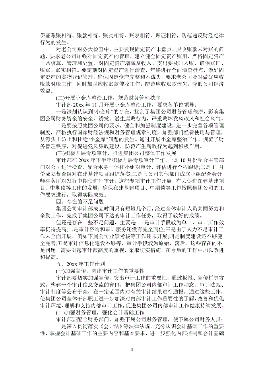 2021年审计精选的工作总结内容文本_第3页