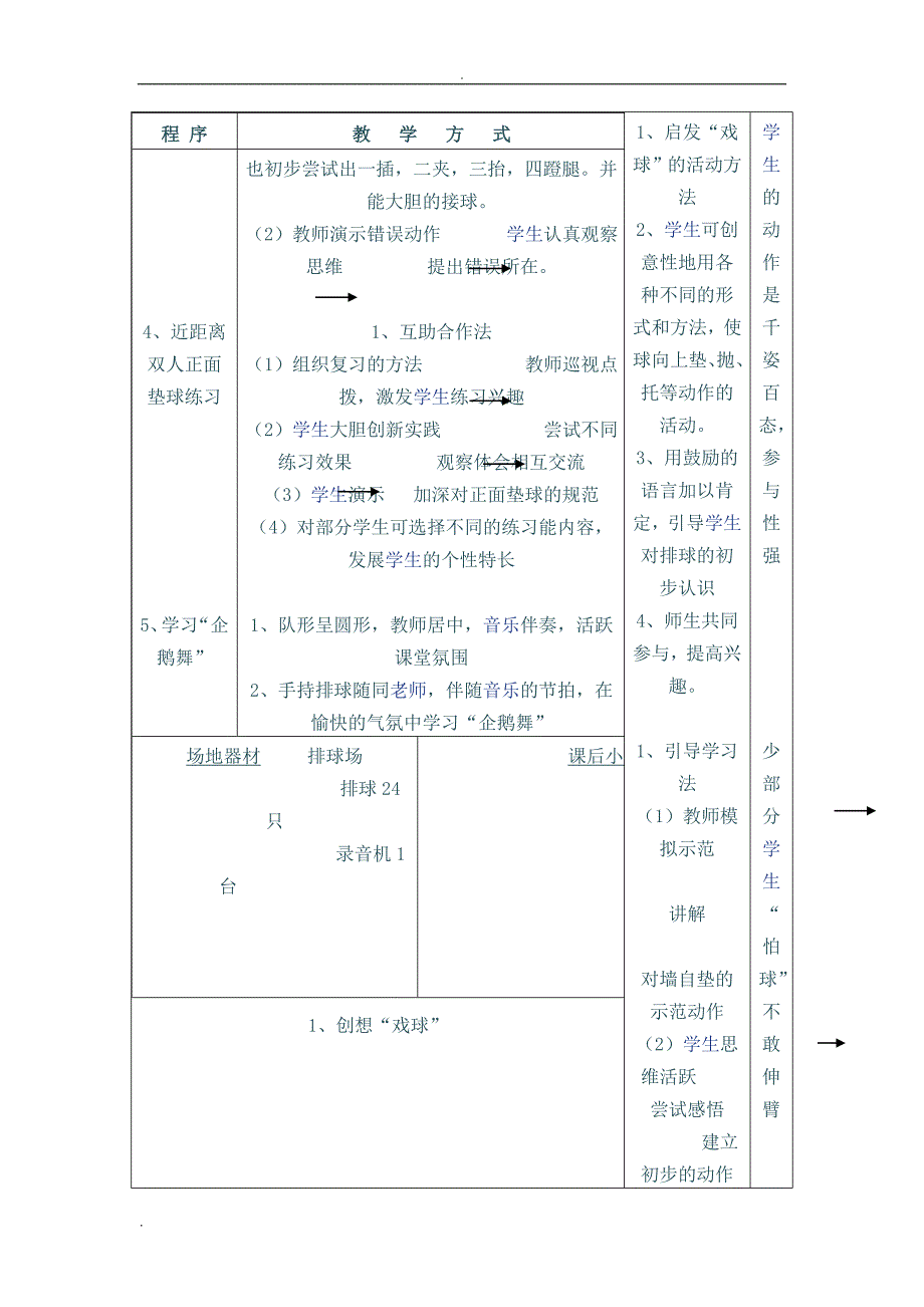 初中排球正面双手垫球教案_第3页