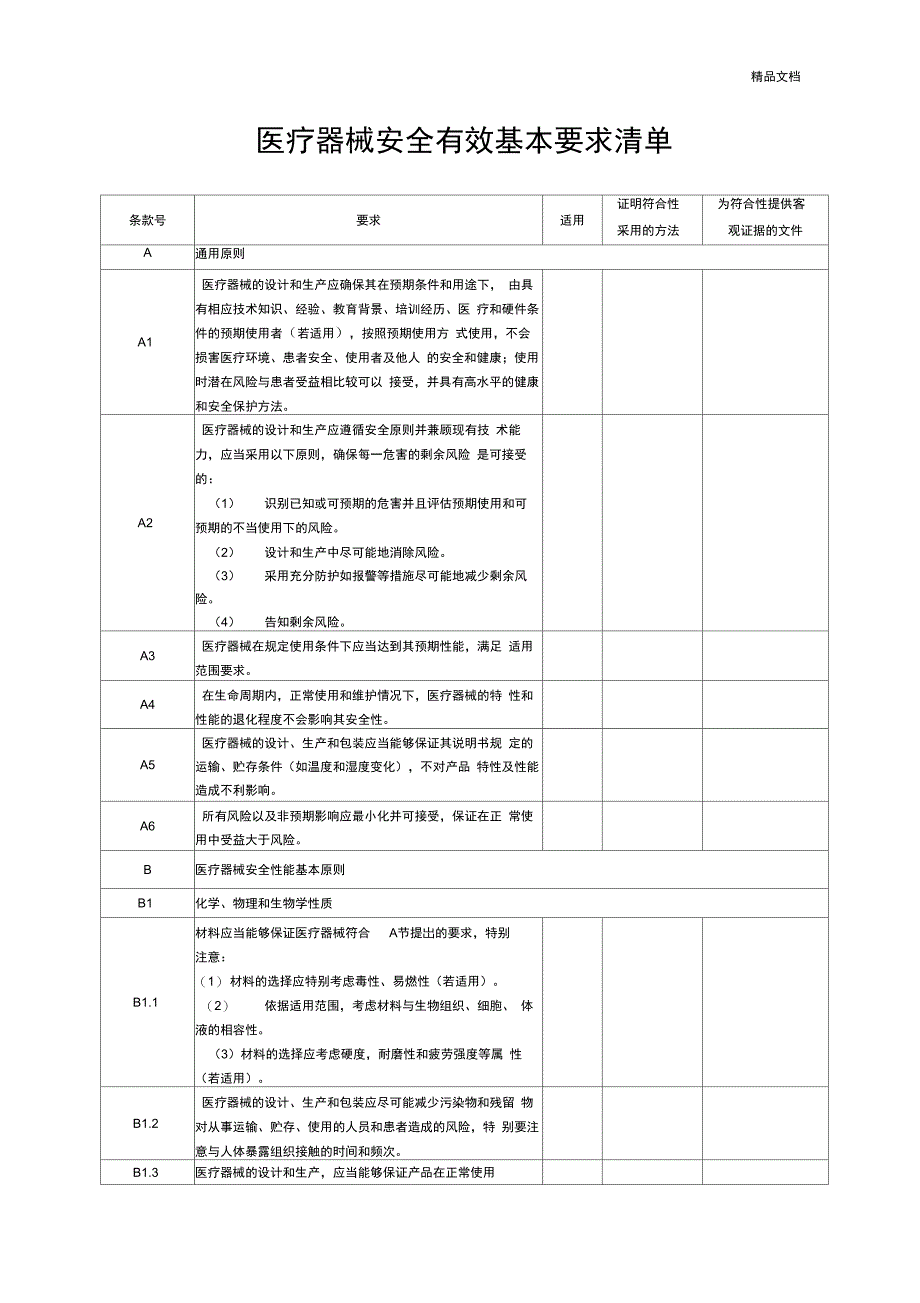医疗器械安全有效基本要求清单_第1页