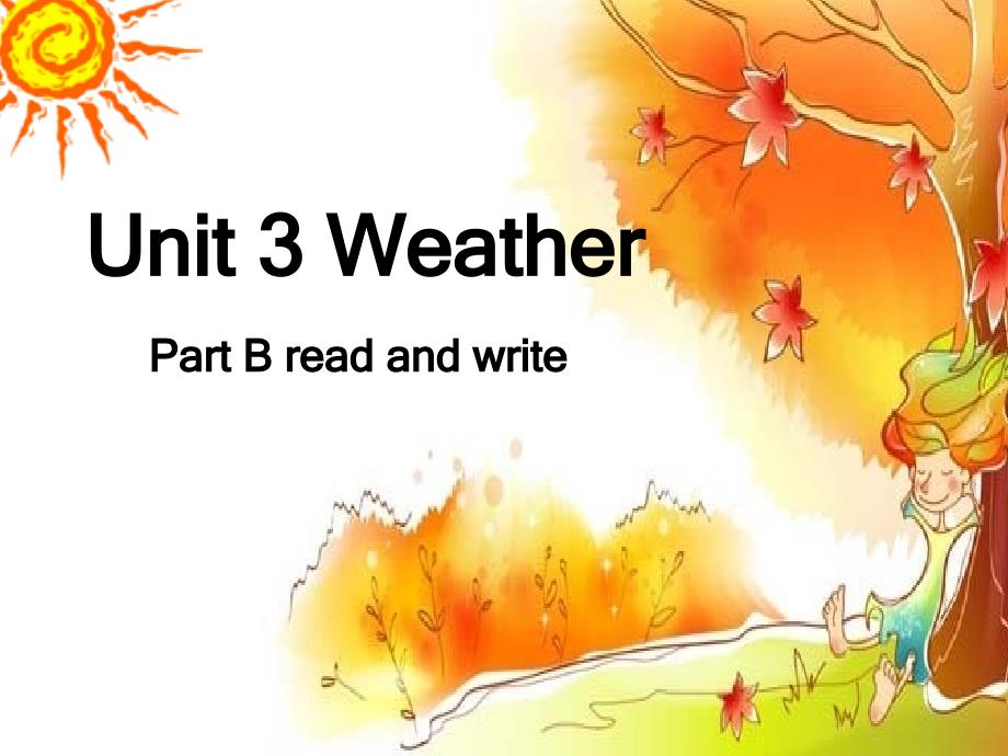 新版pep四年级下册英语Unit3-weather-part-B-read-and-write课件_第1页