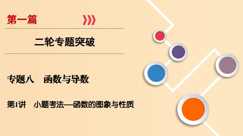 2019版高考数学二轮复习第1篇专题8函数与导数第1讲小题考法--函数的图象与性质课件.ppt_第1页