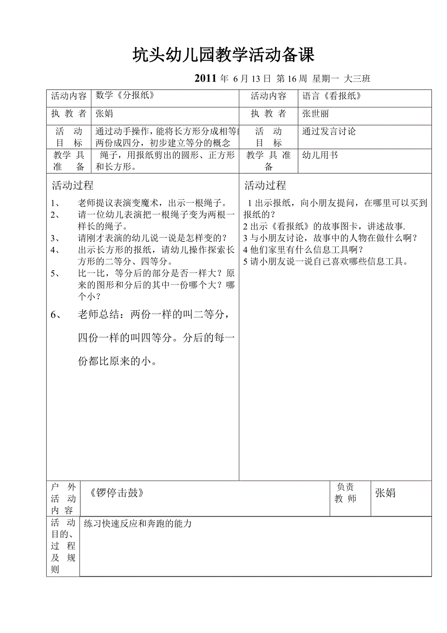 坑头幼儿园2011学年第二学期大三班备课-第16周_第2页