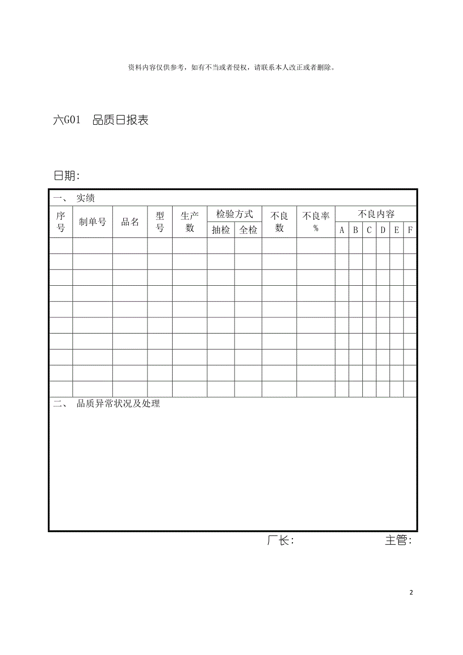 企业管理表格品质管理G纵表格模板_第2页