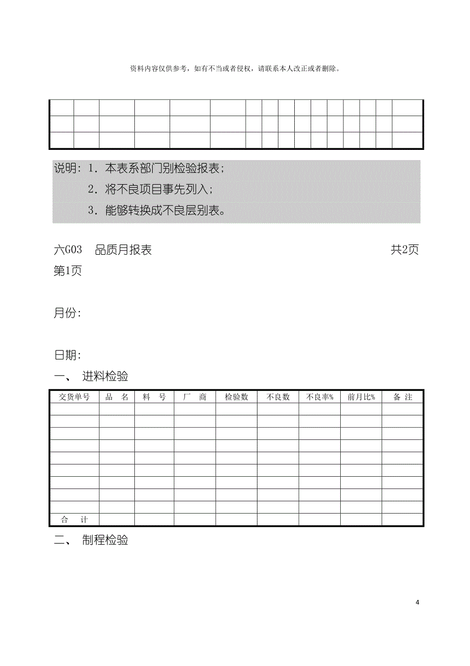 企业管理表格品质管理G纵表格模板_第4页