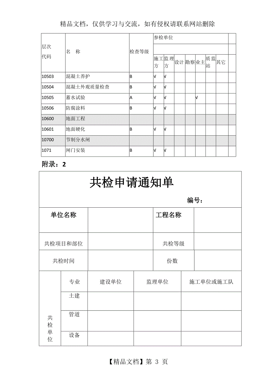 质量控制点等级划分及施工验收报验要求_第3页