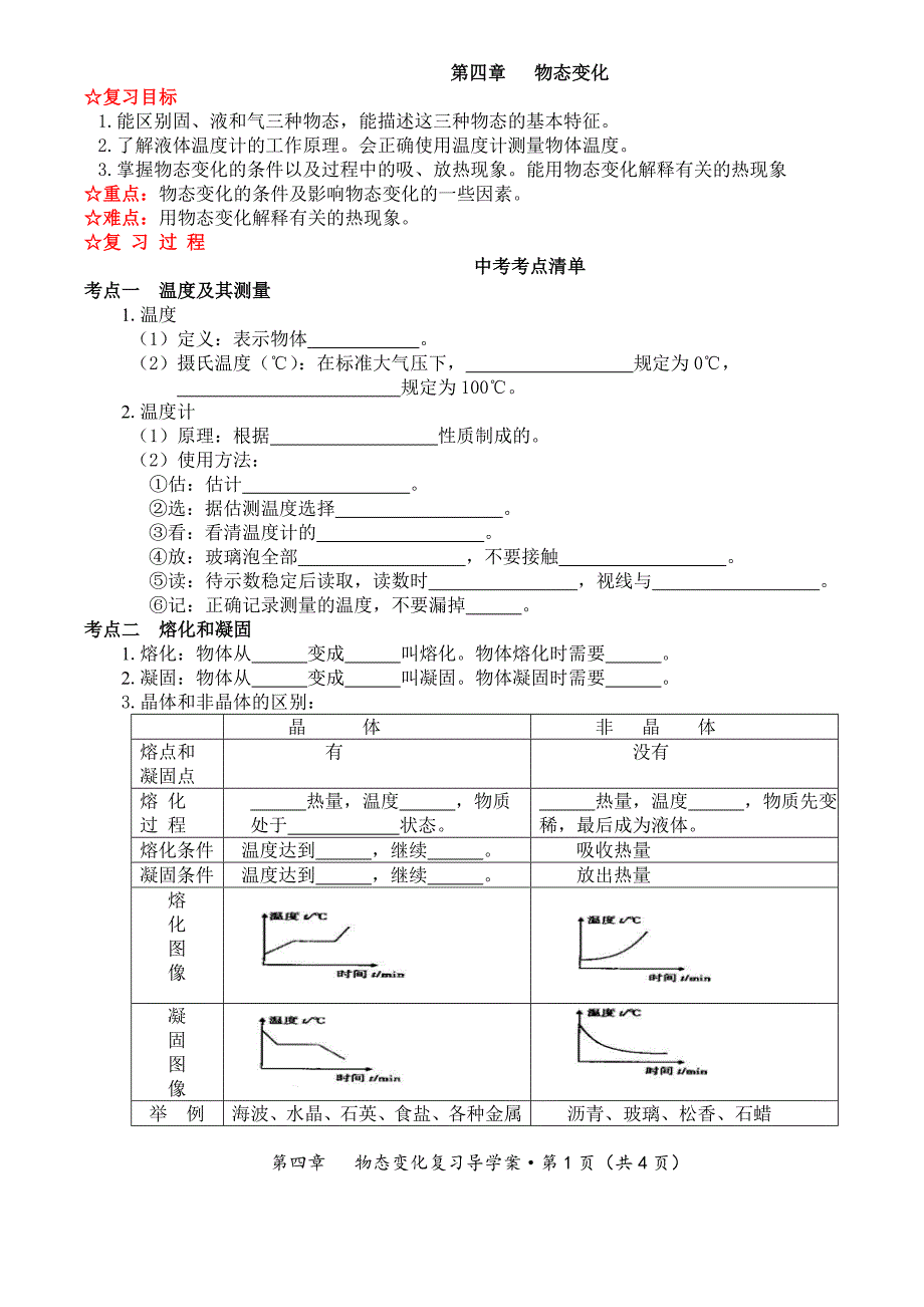 学案习题--物态变化_第1页