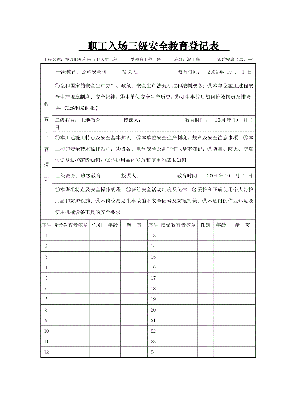 三级安全教育及安全技术交底_第1页