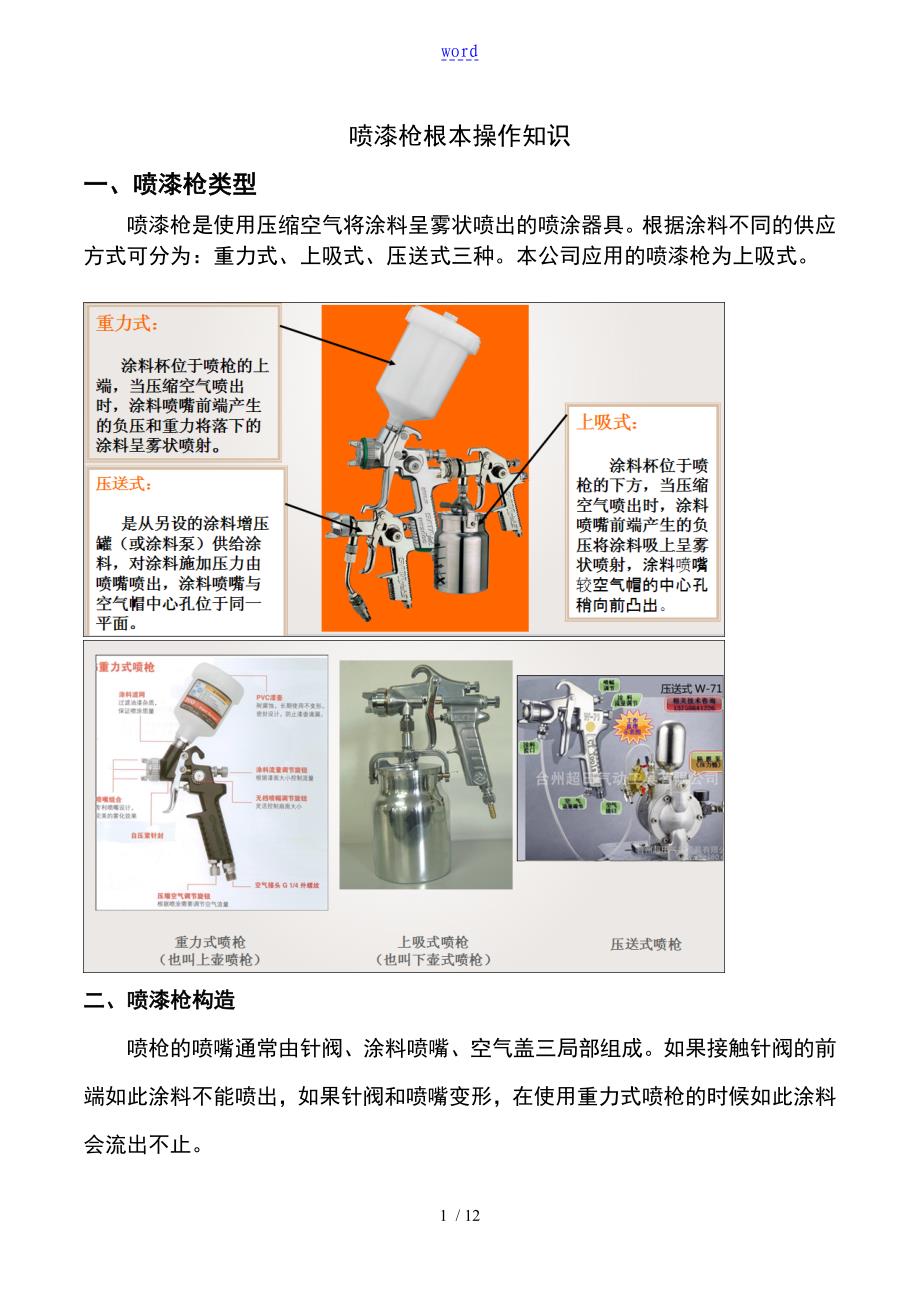 喷漆基本操作知识_第1页