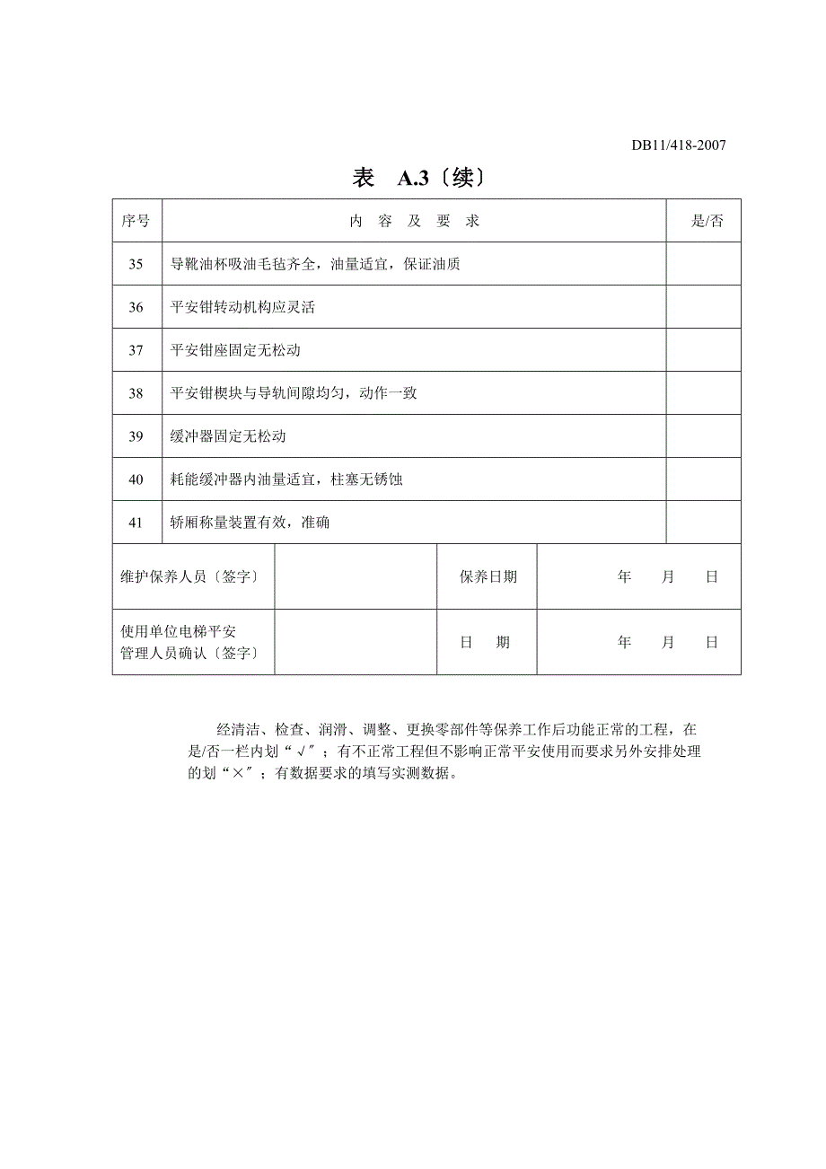 电梯日常维护保养项目表_第4页