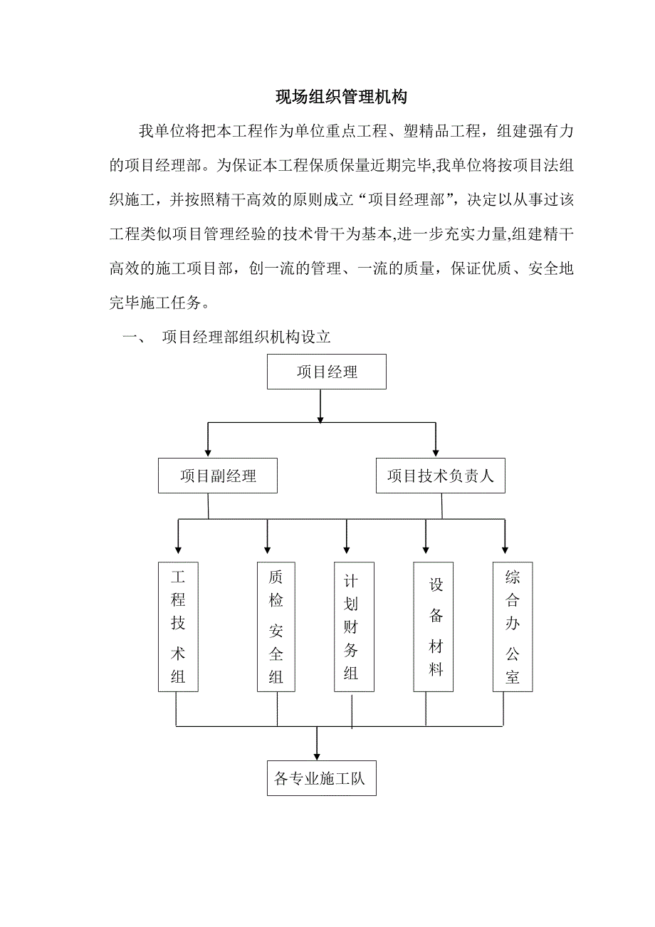 现场组织管理机构2_第1页