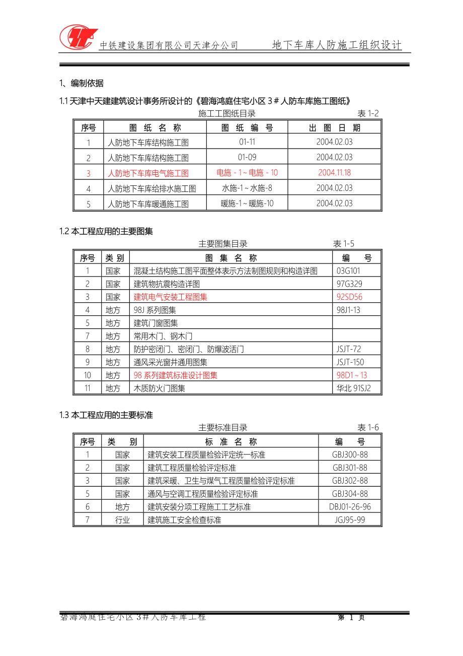 地下车库人防-施组设计-施工方案-大学论文.doc_第1页