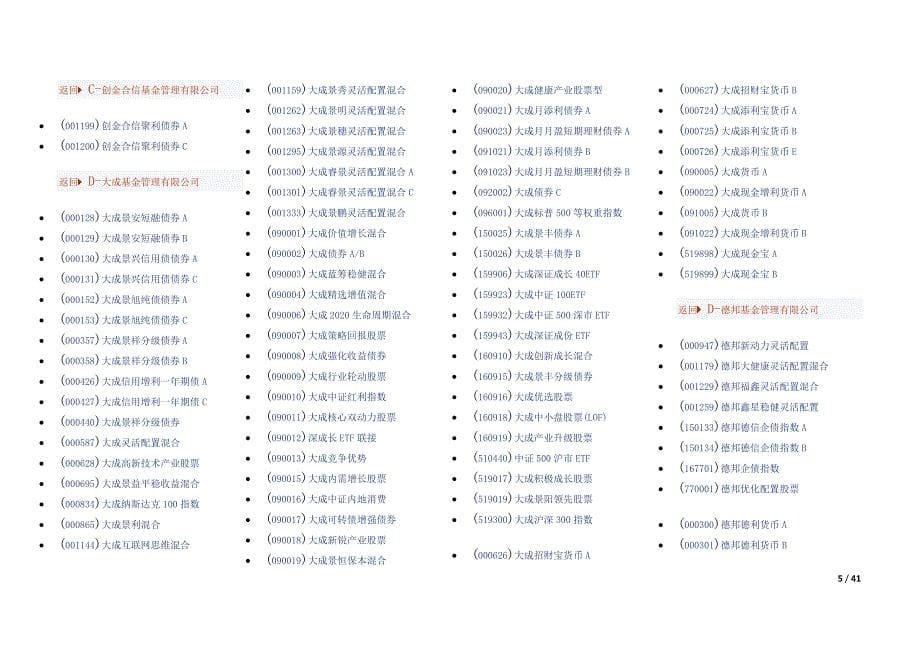XXXX年基金公司产品表_第5页