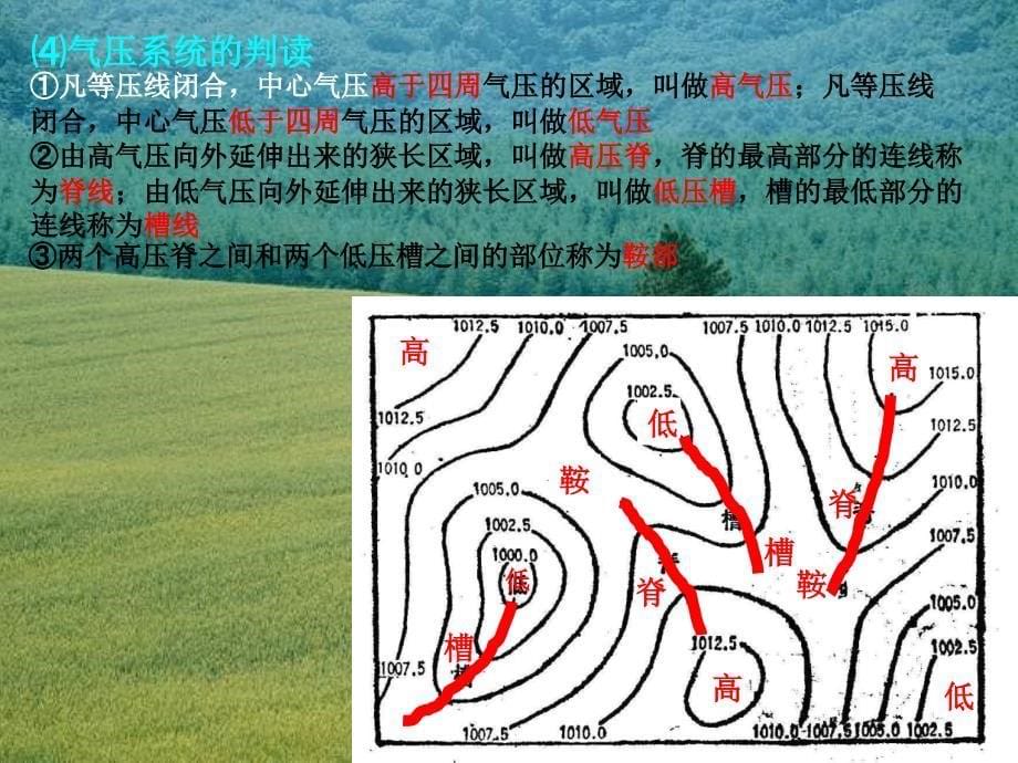 有关知识点等温线的弯曲如果等温线向低纬弯曲→该地气温较同一课件_第5页