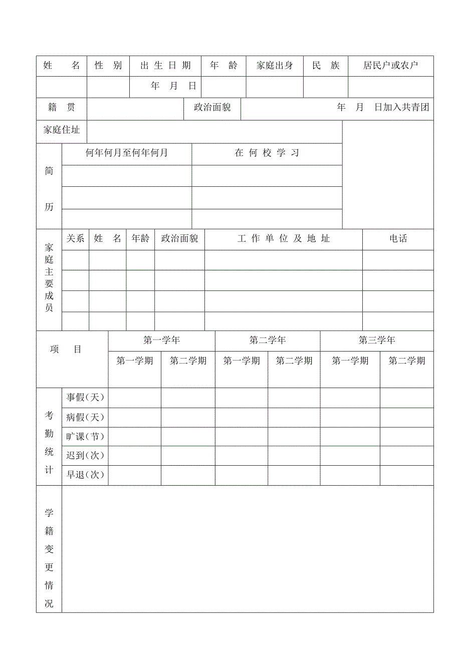 初中学生学籍表.doc_第2页