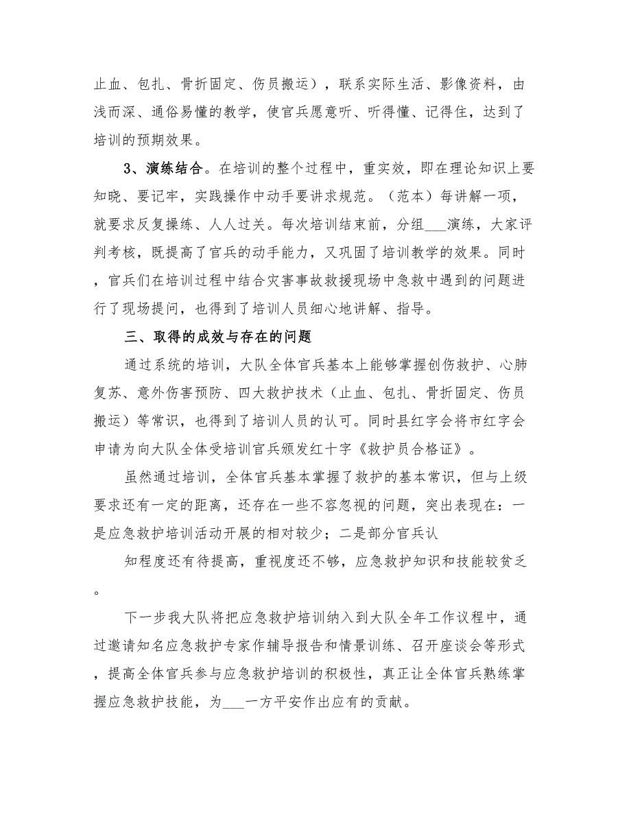 2022大队应急救护培训情况总结_第2页