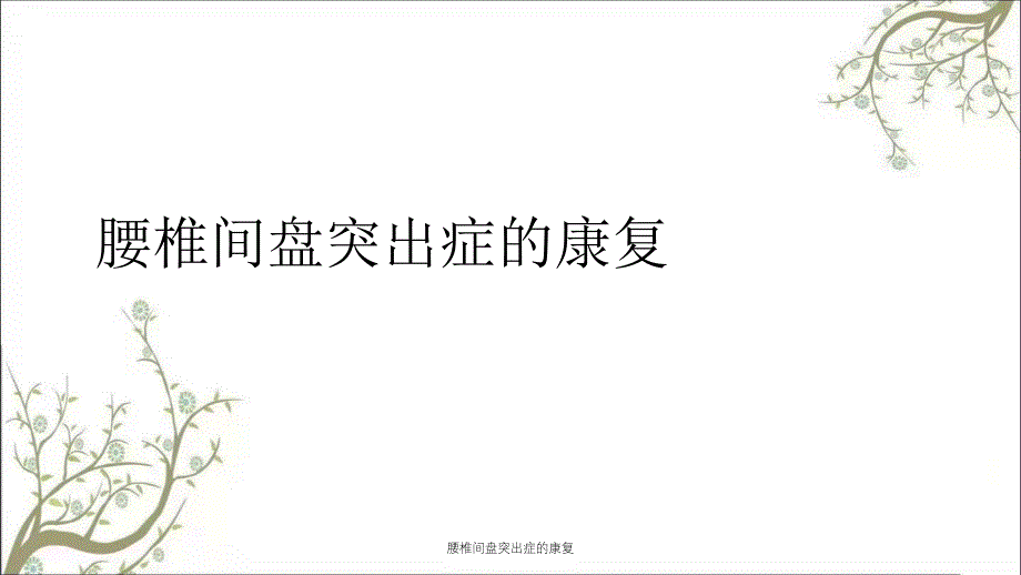 腰椎间盘突出症的康复_第1页