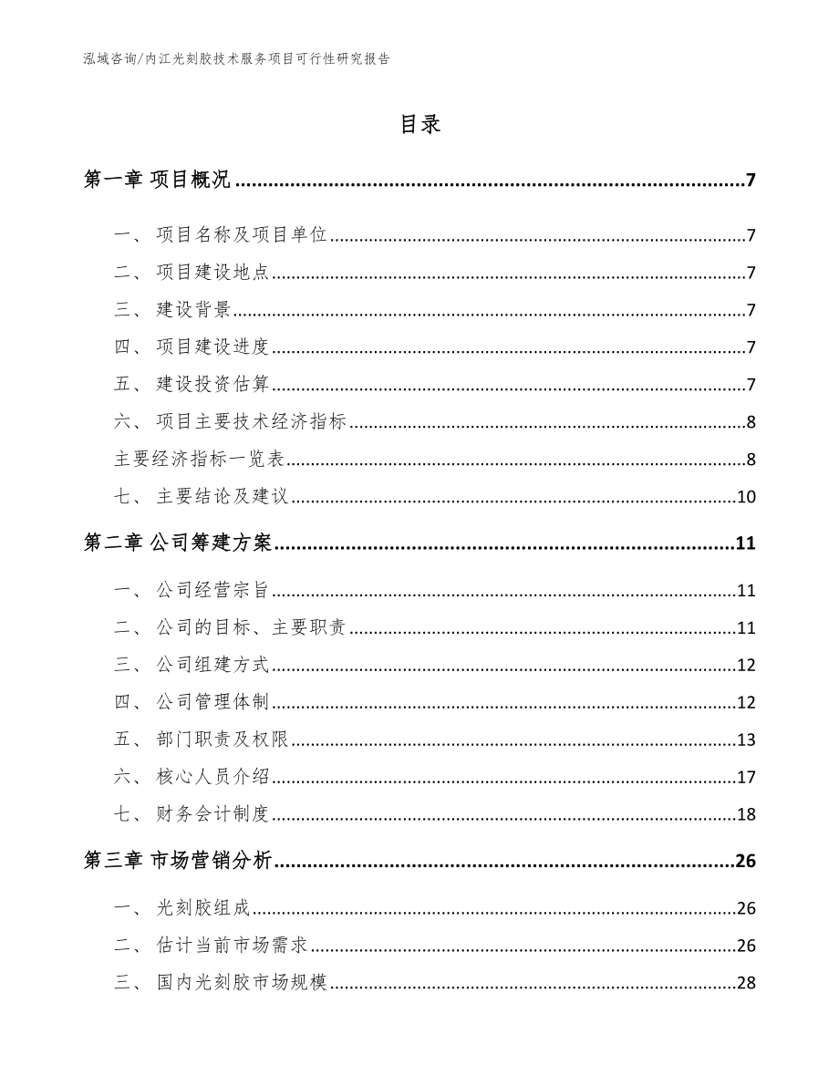 内江光刻胶技术服务项目可行性研究报告（范文参考）_第1页