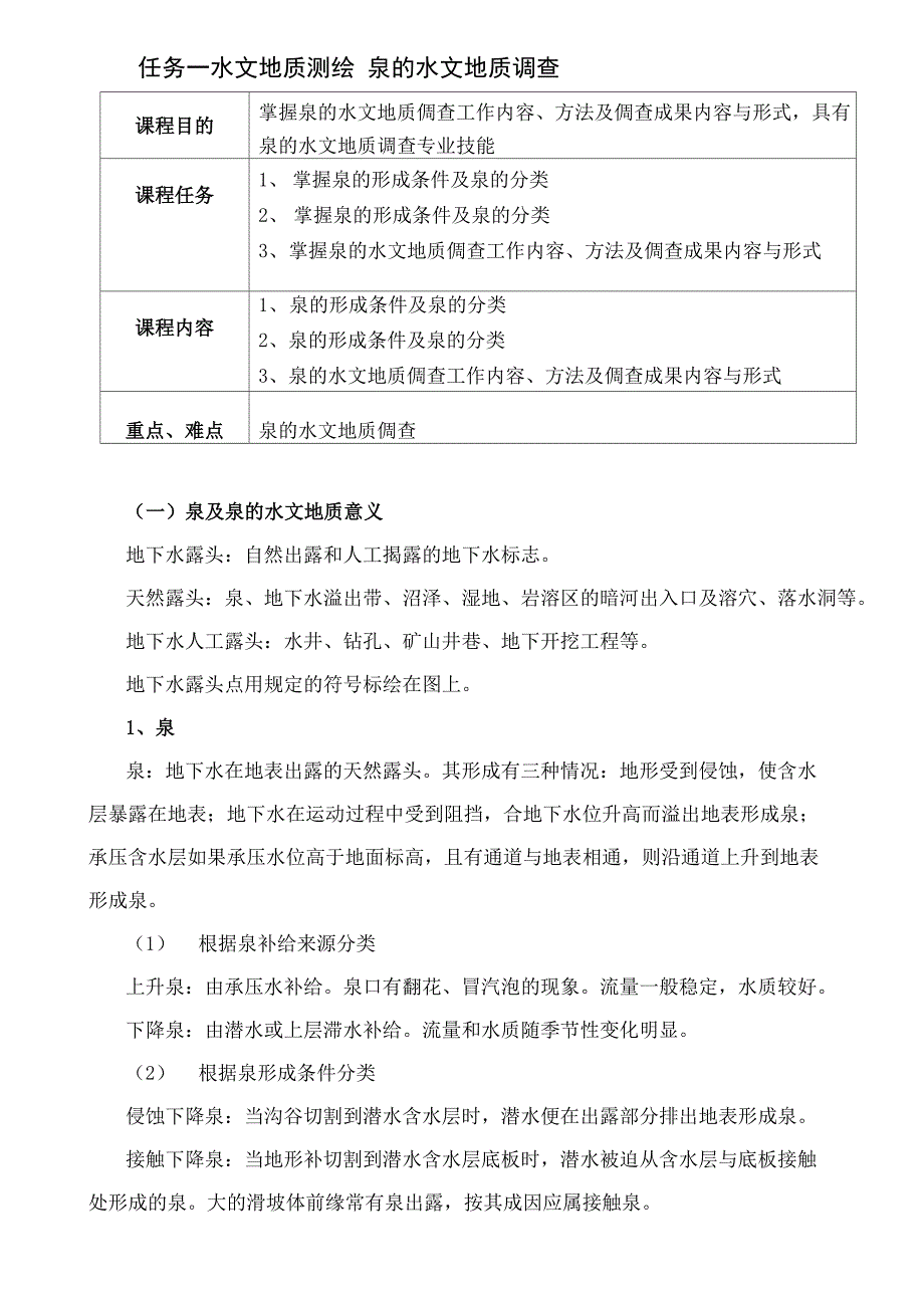 泉的水文地质调查_第1页