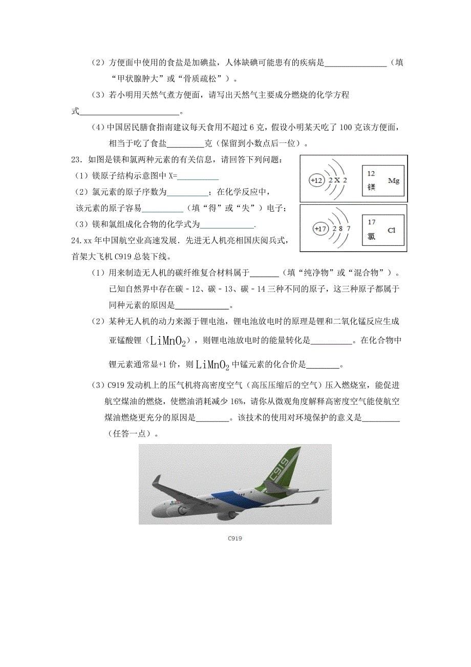 九年级下学期第一次月考化学试题(III)_第5页