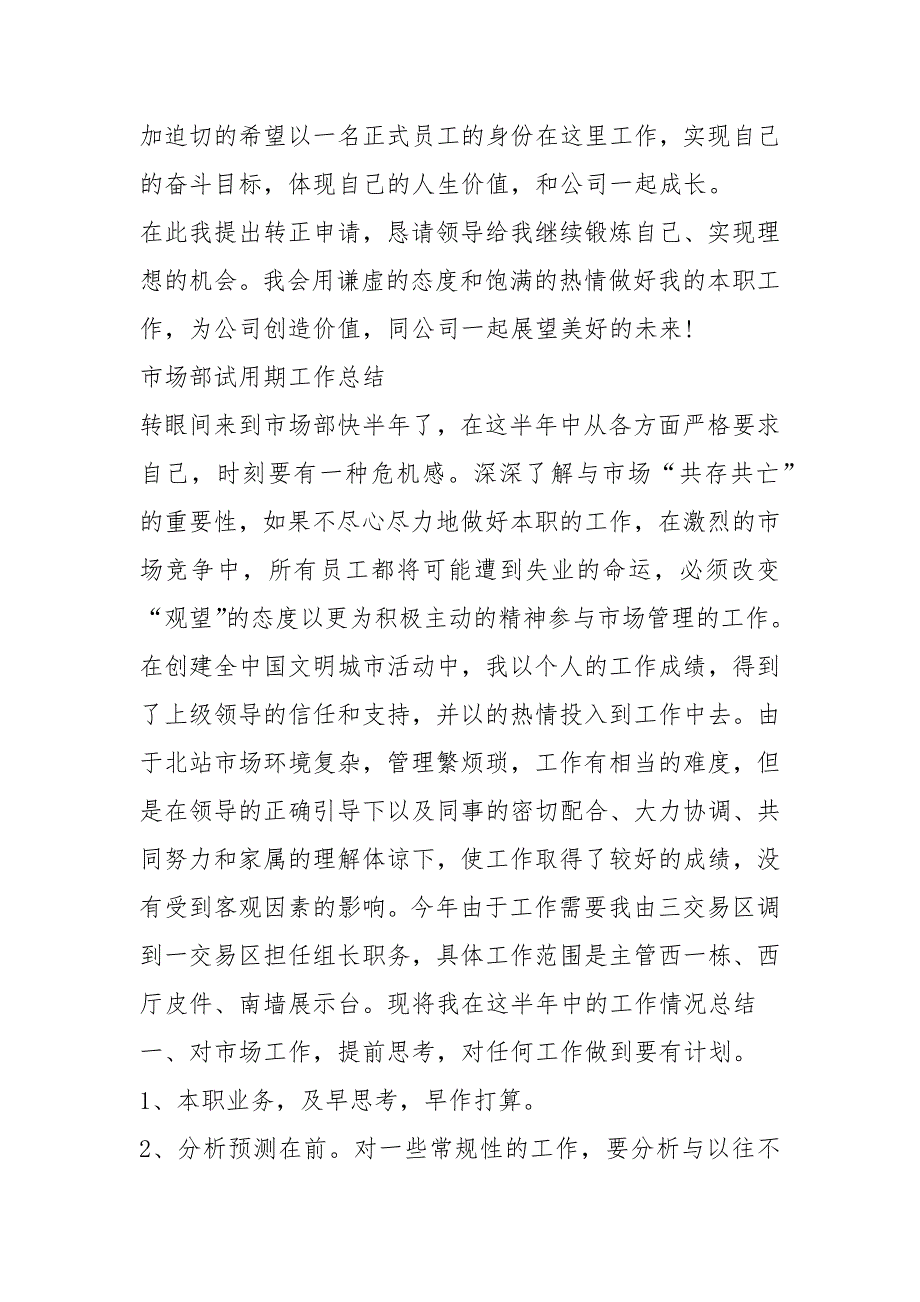 市场部试用期工作总结三篇工作总结_第4页