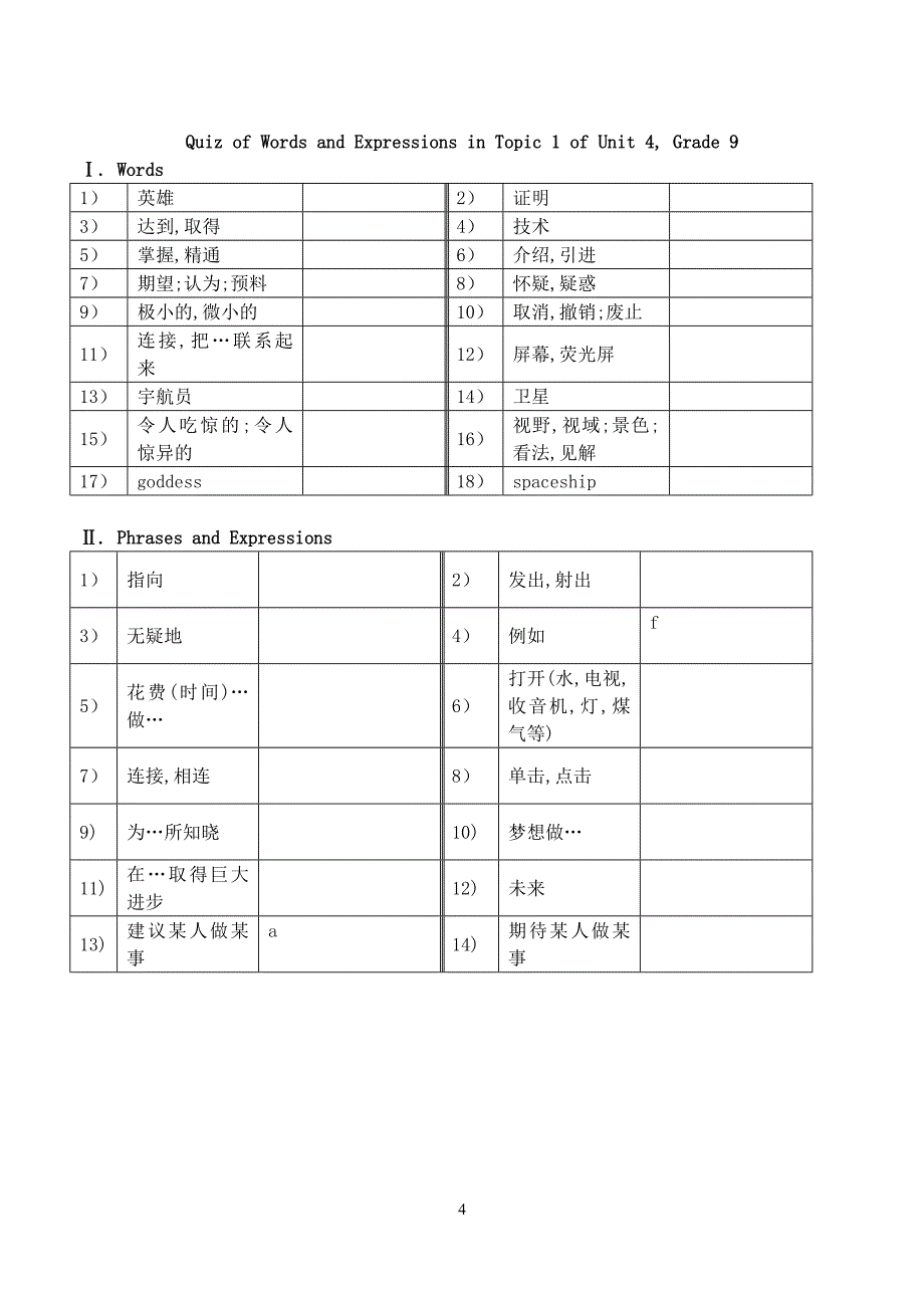 九年级Unit3-Unit4英语词汇短语复习提纲.doc_第4页