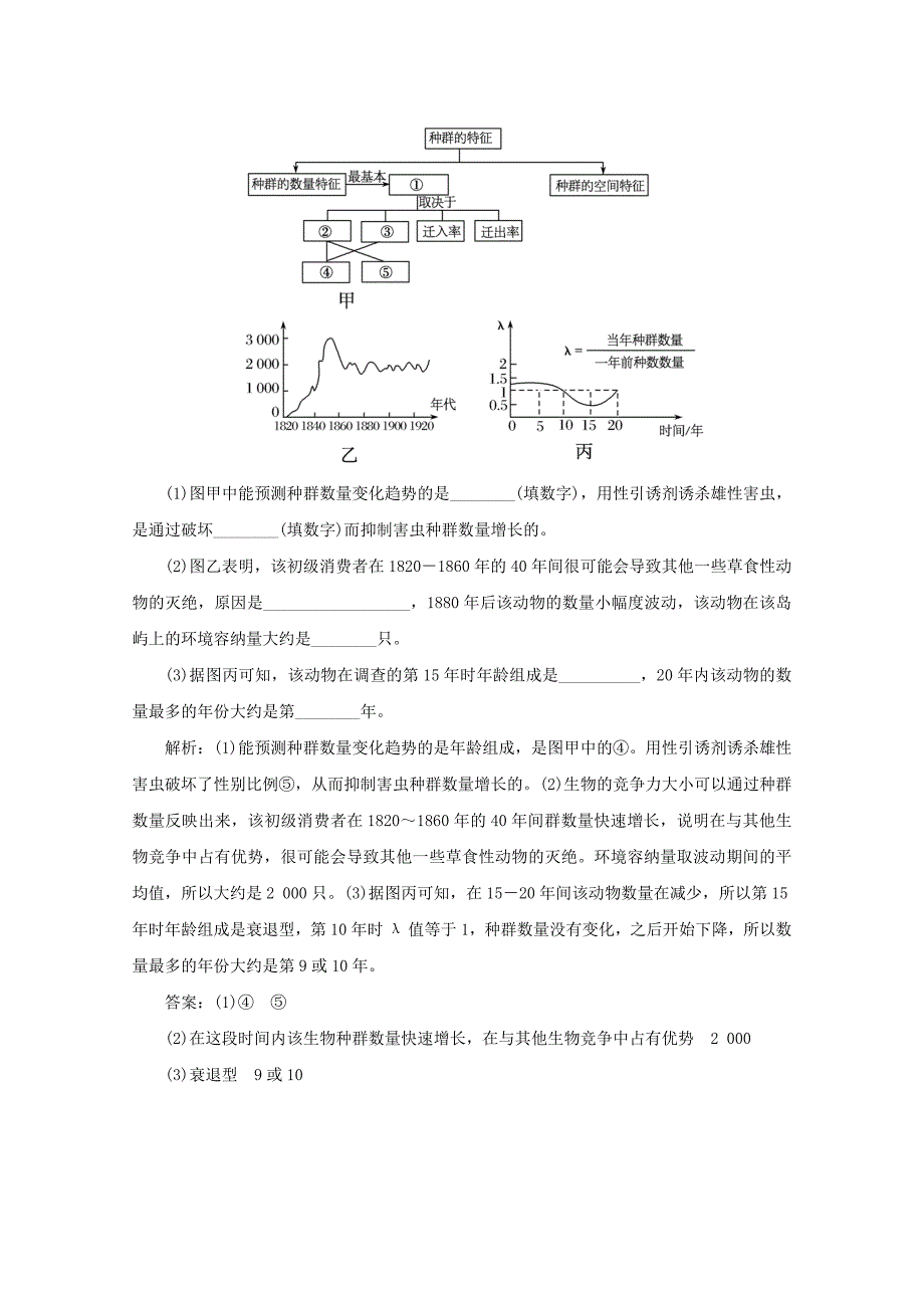 2020版高考生物二轮复习专题6生物与环境1种群与群落课堂检测含解析_第2页