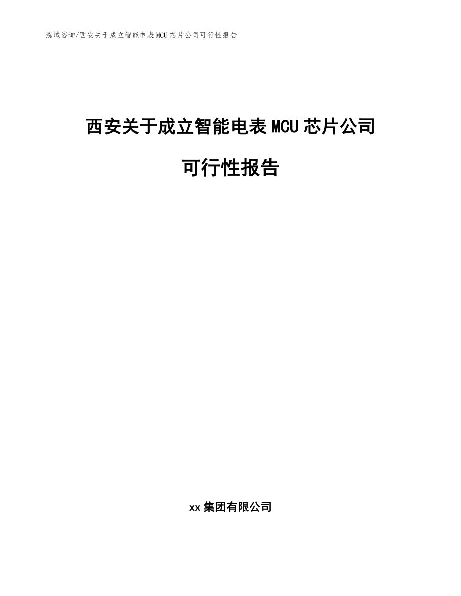 西安关于成立智能电表MCU芯片公司可行性报告范文模板_第1页