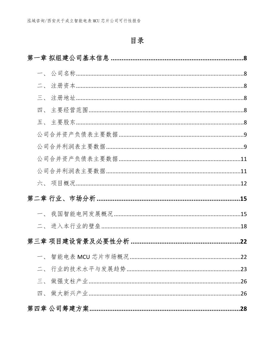 西安关于成立智能电表MCU芯片公司可行性报告范文模板_第2页