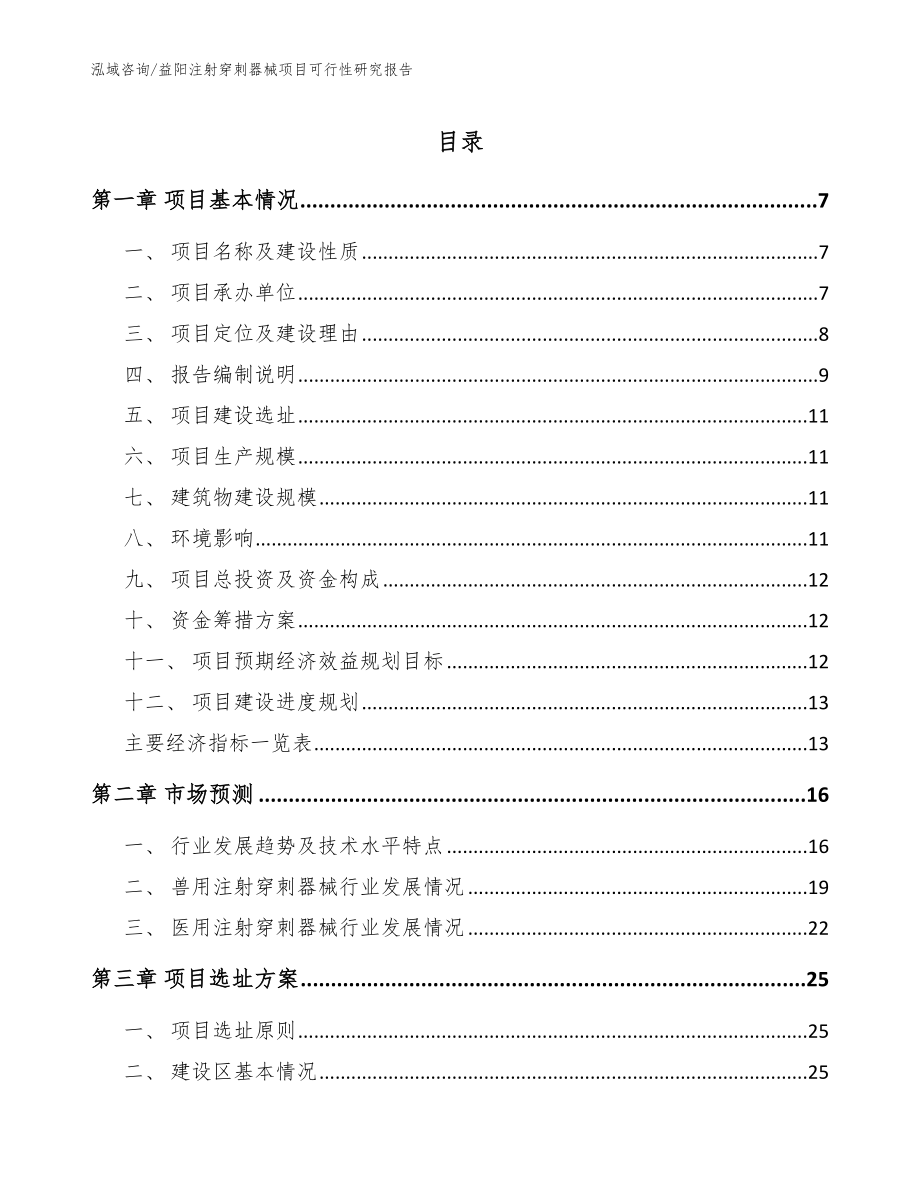 益阳注射穿刺器械项目可行性研究报告_模板范文_第1页